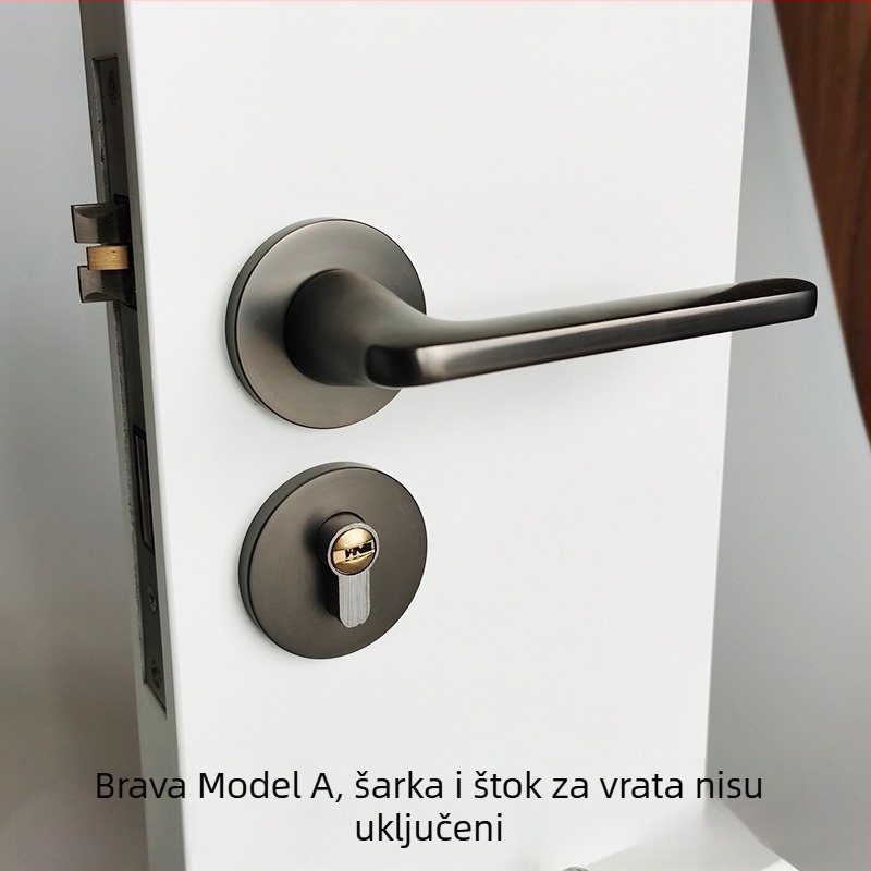 Set zaključavanja vrata s šarkama i unutarnjom kvakom – HS model, aluminij, kvaka, lagani luksuz