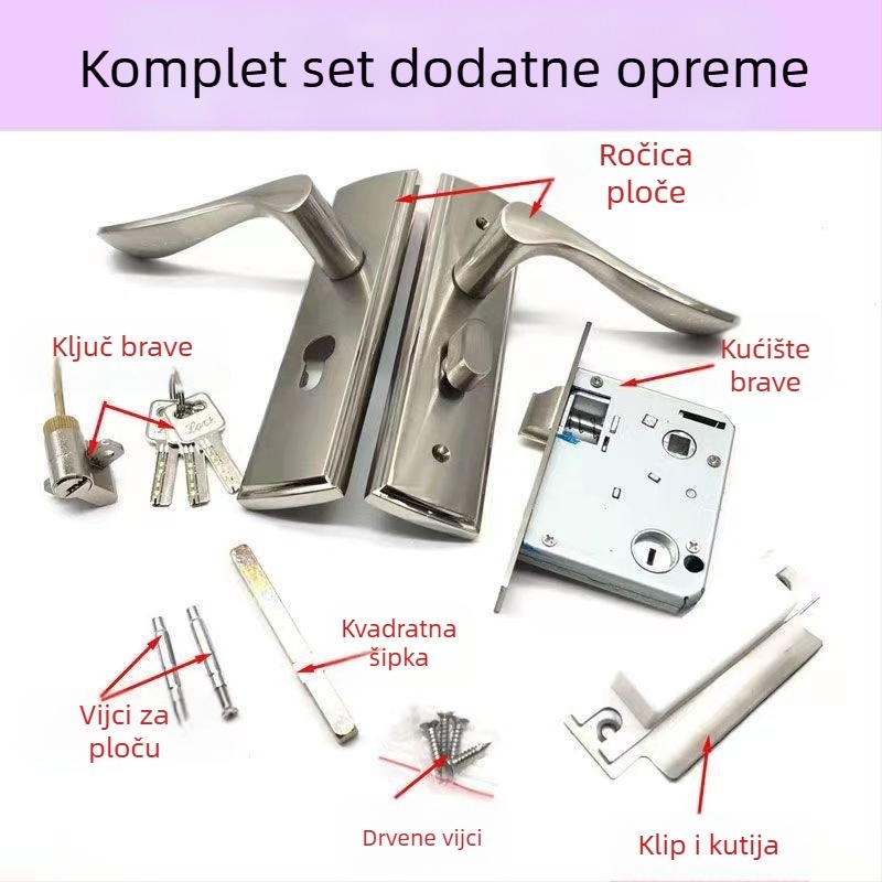 XBK 01 130 mm razmak rupa, cinkova legura, brava za drvena vrata, tijelo s dvostrukim jezičkom 5050