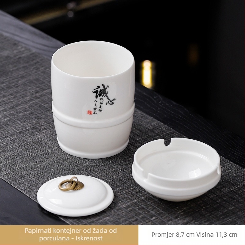 Boyi keramički pepeljara – otporna na vjetar, Anti-Soot, moderni minimalistički stil, tiskani logo