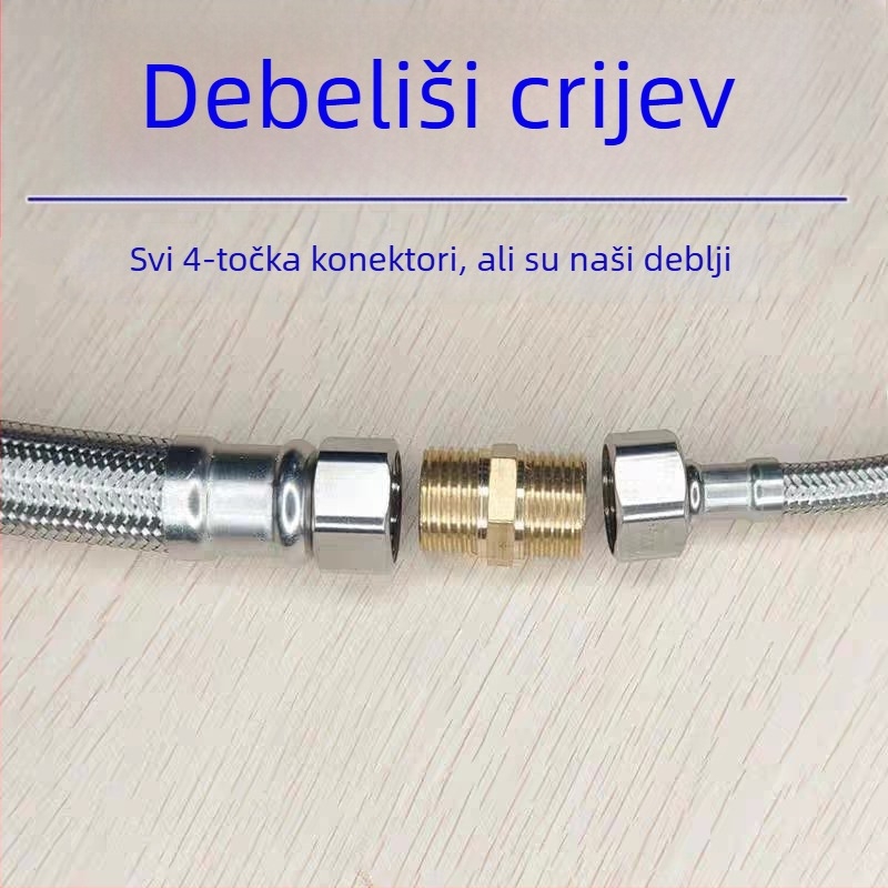 Produžni cijev od nehrđajućeg čelika s navojnim spojem za bojler i WC slavinu, s visokim protokom