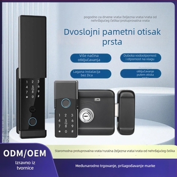 Pametna brava s dvostrukim otiskom prsta, daljinsko upravljanje, lozinka, vodootporna