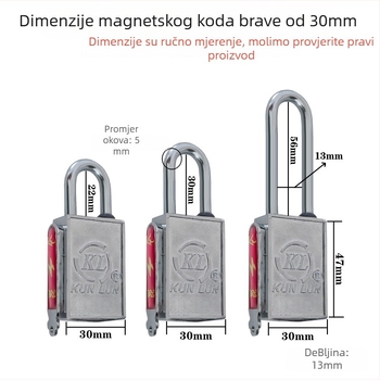 Sigurnosna brava za kutiju mjernog uređaja, tijelo od legiranog čelika, magnetska brava s bočnim otvaranjem, model XTE-CGMMS