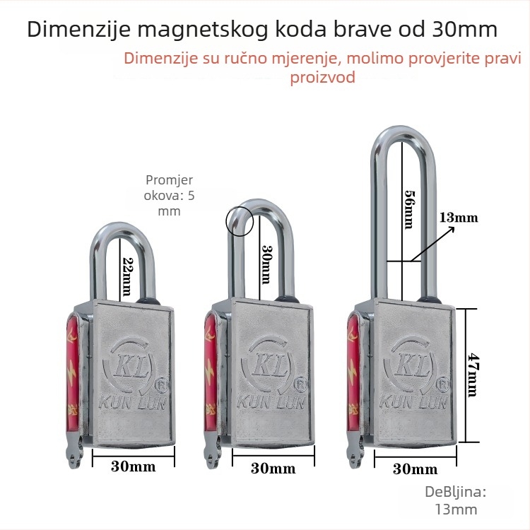 Sigurnosna brava za kutiju mjernog uređaja, tijelo od legiranog čelika, magnetska brava s bočnim otvaranjem, model XTE-CGMMS