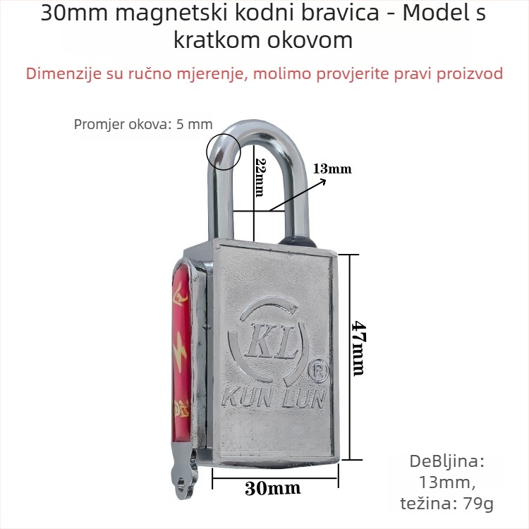 Sigurnosna brava za kutiju mjernog uređaja, tijelo od legiranog čelika, magnetska brava s bočnim otvaranjem, model XTE-CGMMS