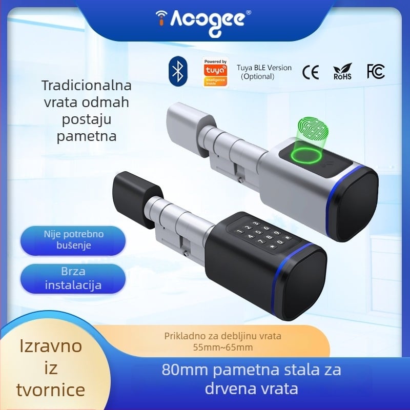 Pametna brava s otiskom prsta i lozinkom za stanove i drvena vrata (OG • AG-L • Licencirane privatne marke: Da)