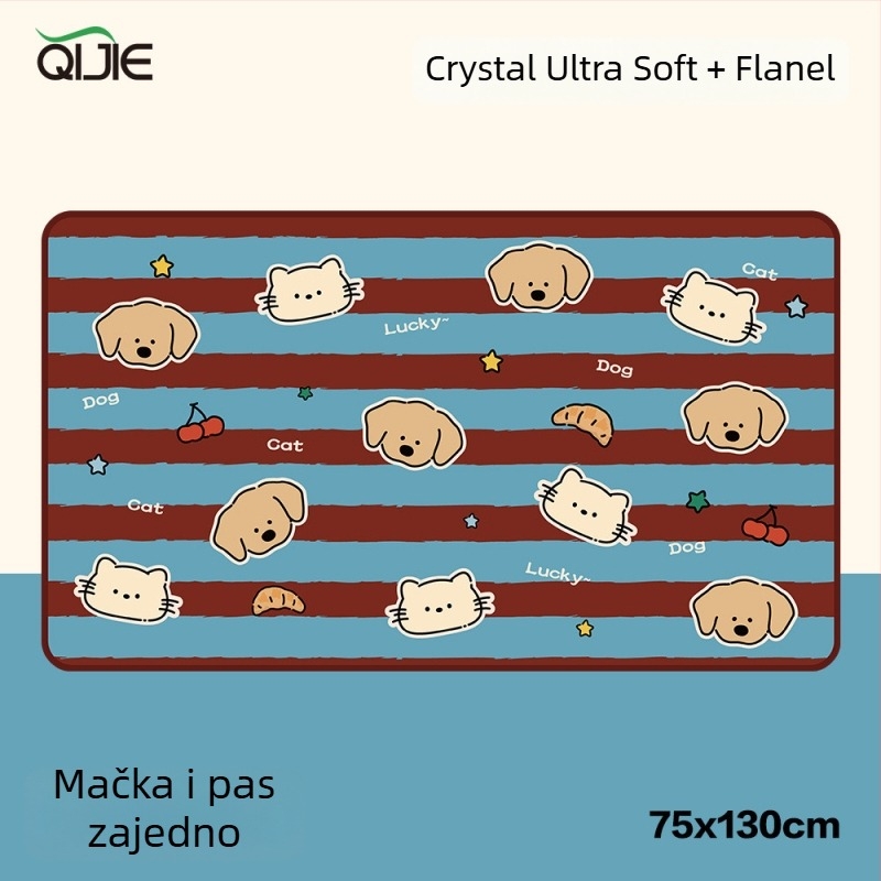 Dvoslojna deka od poliestera s cartoon uzorkom – za sve sezone, prilagodljiva, 260–600 g