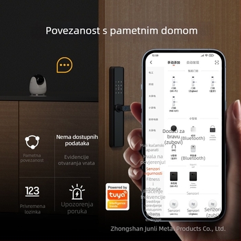 K1 Pro pametni bravu s otiskom prsta za drvena ulazna vrata - kapacitet 100 otisaka; skeniranje <0,5 s; lažno prepoznavanje 0,001%; daljinsko otključavanje