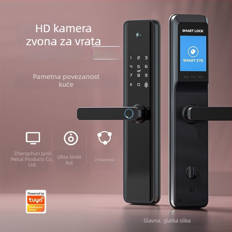 K1 Pro pametni bravu s otiskom prsta za drvena ulazna vrata - kapacitet 100 otisaka; skeniranje <0,5 s; lažno prepoznavanje 0,001%; daljinsko otključavanje