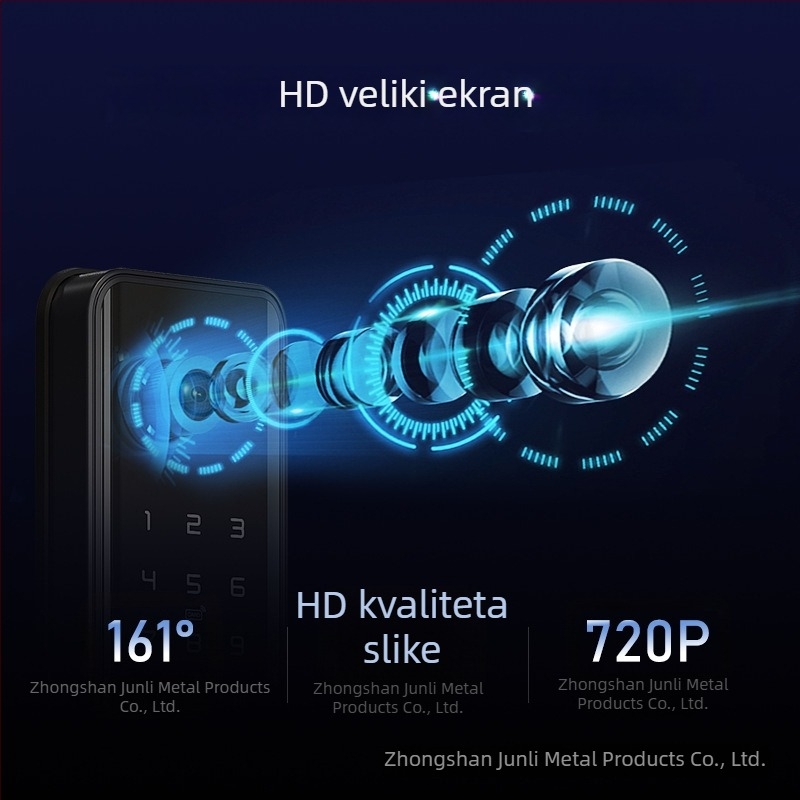 K1 Pro pametni bravu s otiskom prsta za drvena ulazna vrata - kapacitet 100 otisaka; skeniranje <0,5 s; lažno prepoznavanje 0,001%; daljinsko otključavanje