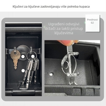 CH-817 Skinuta kuka za ključeve, kutija za ključeve od aluminijske legure, 4-znamenkasti mehanički zaključak