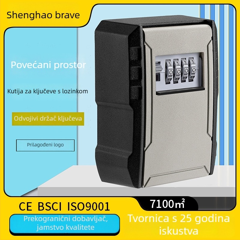 CH-817 Skinuta kuka za ključeve, kutija za ključeve od aluminijske legure, 4-znamenkasti mehanički zaključak