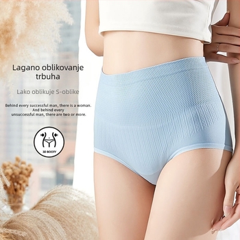 Bešivne ženske gaćice s visokim strukom i oblikovanjem bokova, prugasti jacquard uzorak, glavni materijal 95% najlon, podstava 50% modal