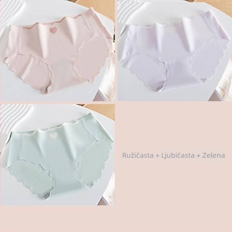 Ice Silk bezšivne gaćice za djevojčice, srednji pojas, brzo sušeće i prozračne, pleteni poliester