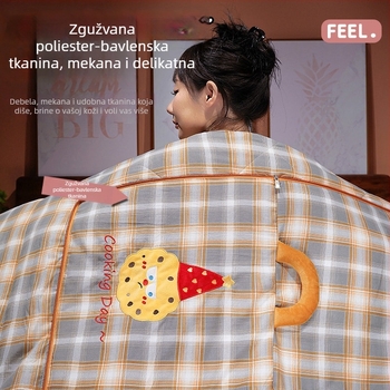 Jastučić-deka od pliša s navlakom, PP pamuk punjenje, šivanje, uzorak slatkih životinja, crtani stil