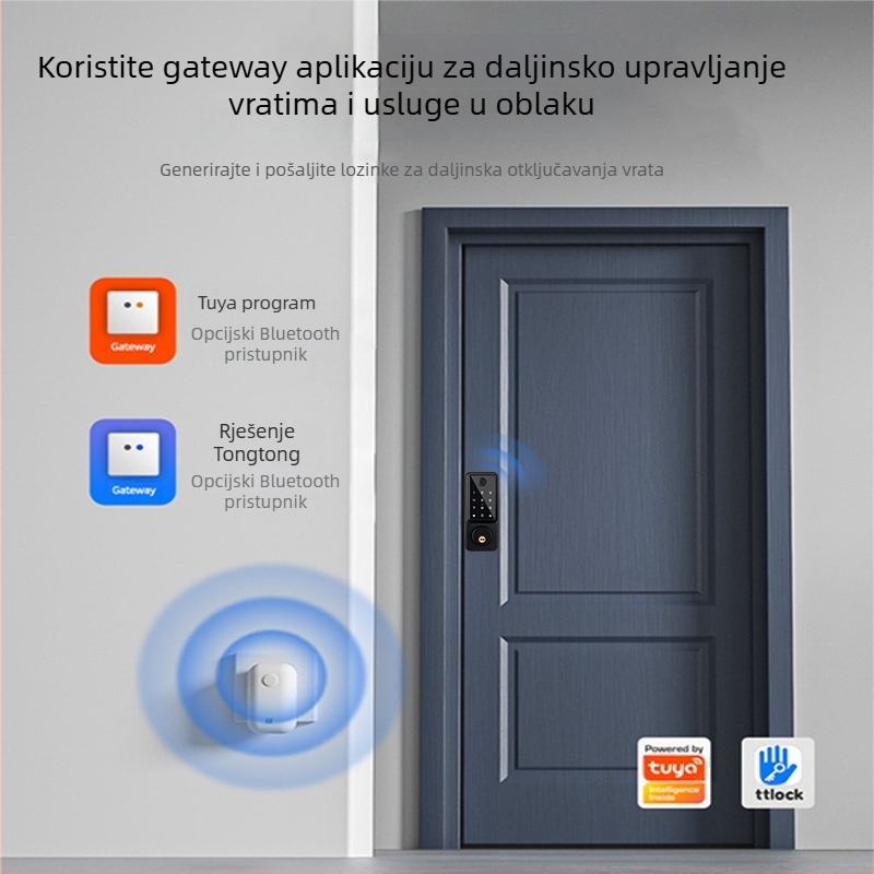 Pametne brava s otiskom prsta, karticom i lozinkom za drvena vrata, model A1 Locking, preko 100000 otključavanja, skeniranje 0,1 s, lažno prepoznavanje <0,001%