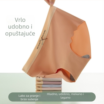Ženske gaćice od najlona bez tragova, prozračne, srednji struk, pamukasta podstava (Najlon 90-95% glavna tkanina; pamukasta podstava 90-95%; pletenje; srednji struk; prozračnost)