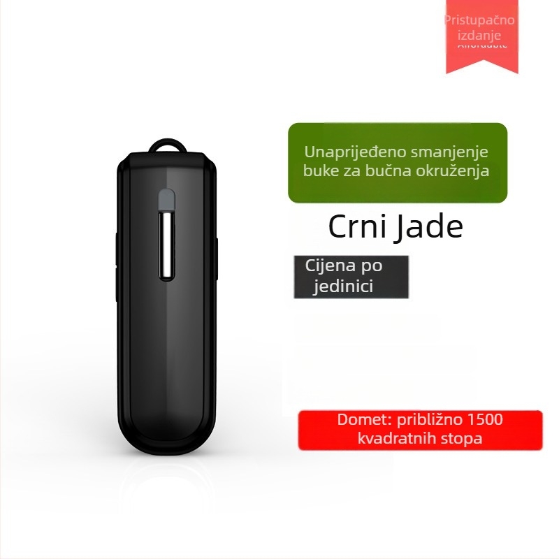 Bežični interkom s ušnim kopčom, model V168, raspon frekvencija 400–470 MHz, 16 kanala, doseg do 1,5 km, litijeva baterija 350 mAh