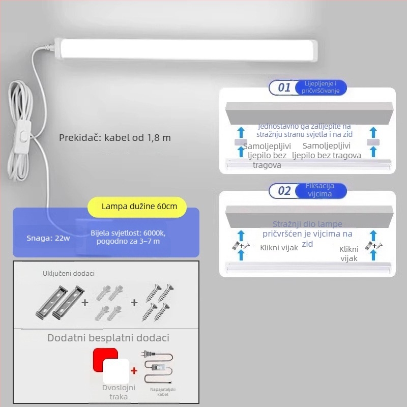 Studentska stolna lampa s USB napajanjem i glasovnim upravljanjem, LED za zaštitu očiju (CRI ≥95; Jedinstvena ravnomjernost ≤2; USB napajanje; Napon 110–220V; Materijal abažura PC+ABS)