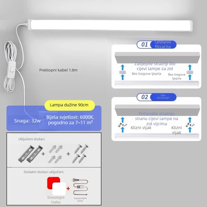 Studentska stolna lampa s USB napajanjem i glasovnim upravljanjem, LED za zaštitu očiju (CRI ≥95; Jedinstvena ravnomjernost ≤2; USB napajanje; Napon 110–220V; Materijal abažura PC+ABS)