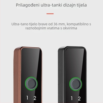 Vodootporna brava s otiskom prsta za aluminijske klizne vrata, uski rub, vizualni prozorčić