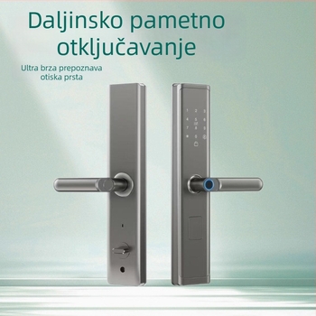 Pametan brava za apartmane Z19: otisak prsta, kartica, lozinka i daljinsko otključavanje; pohrana otisaka 50; skeniranje <1 s; >3000 otključavanja; -20 do 60°C; napajanje DC
