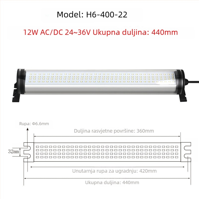 LED vodootporna CNC tokarna radna svjetiljka, 220V, otporna na eksplozije