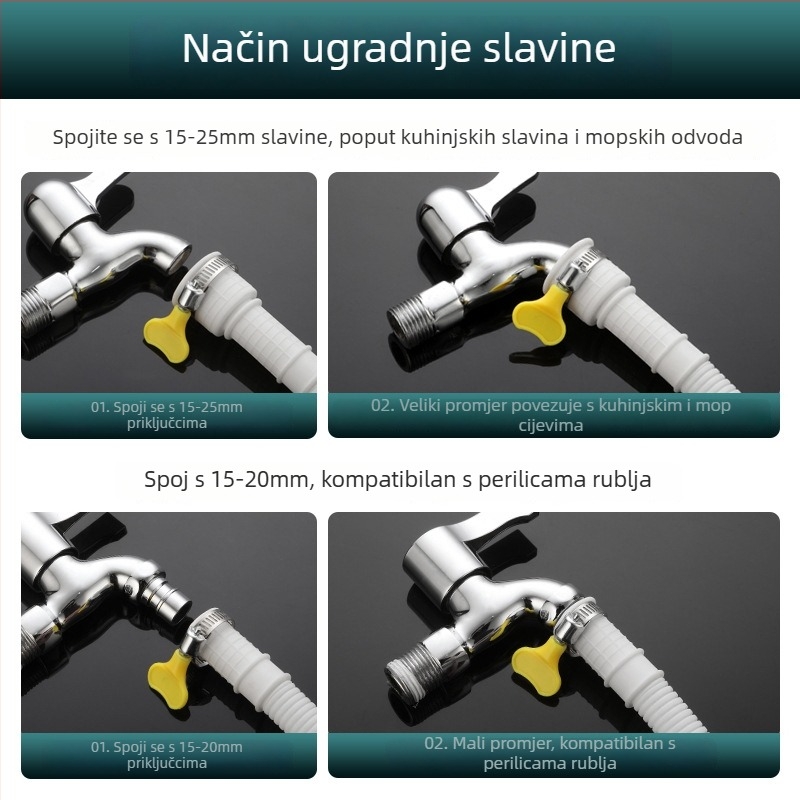 Weifan ABS plastična kućna produžna vodovodna cijev – crijevo za dovod vode i odvod klima uređaja, model 02, CE certifikat