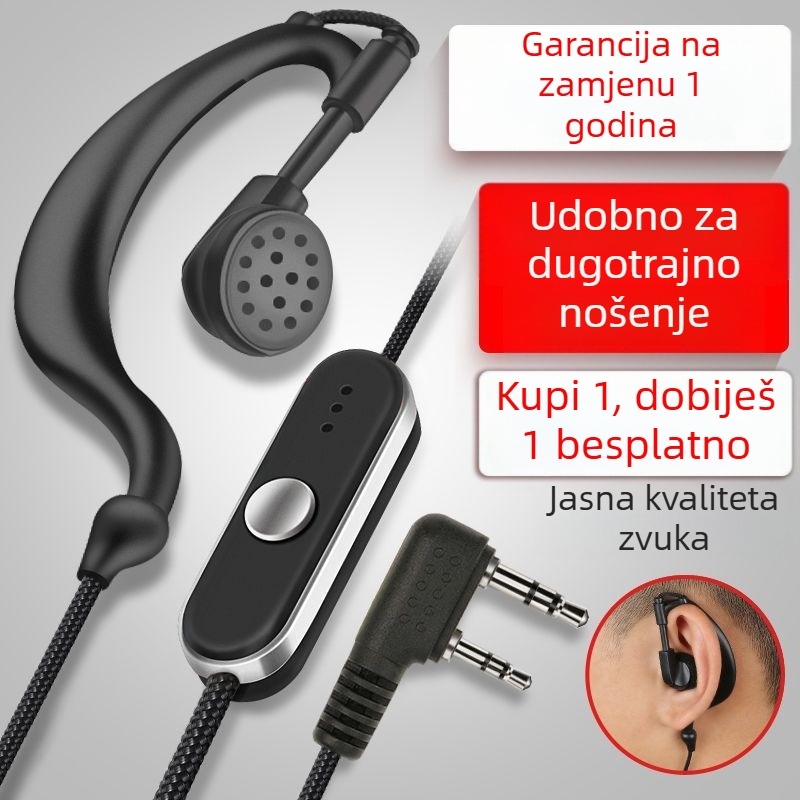 Kabel za slušalicu za interkom s konektorima M ili K, univerzalni, zakrivljeni produžni dizajn, HD zvuk, domet 5–10 km