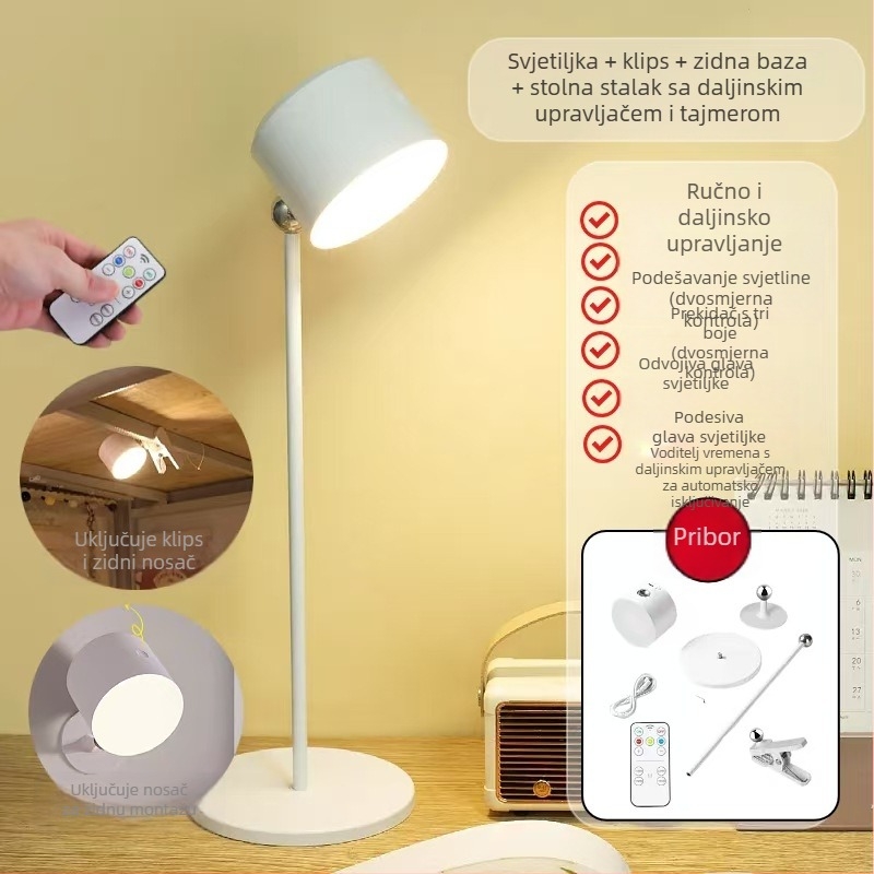 Stolna lampa sa senzorom dodira, ABS abažur, ugrađena litijska baterija, CRI ≥95, suvremeni minimalistički dizajn