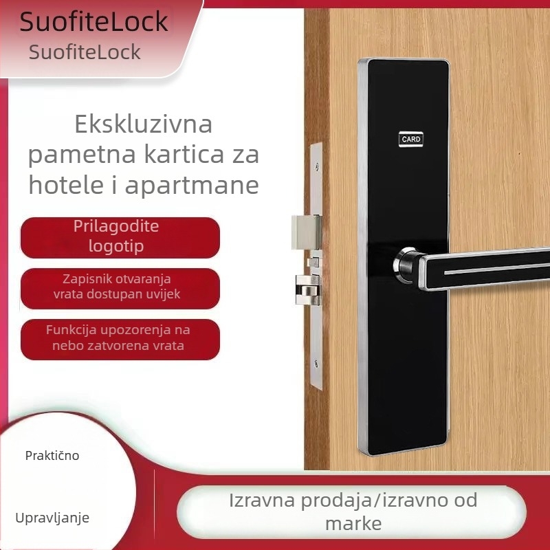 Pametni zaključavanje za vrata S215 – drvena i sigurnosna vrata, nehrđajući čelik, Bluetooth, otisak prsta, lozinka, daljinsko upravljanje putem aplikacije