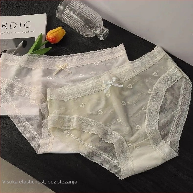 Najlon dame gaćice, pletene, prozračne, brzo se suše, srednji pojas, pamuk klin