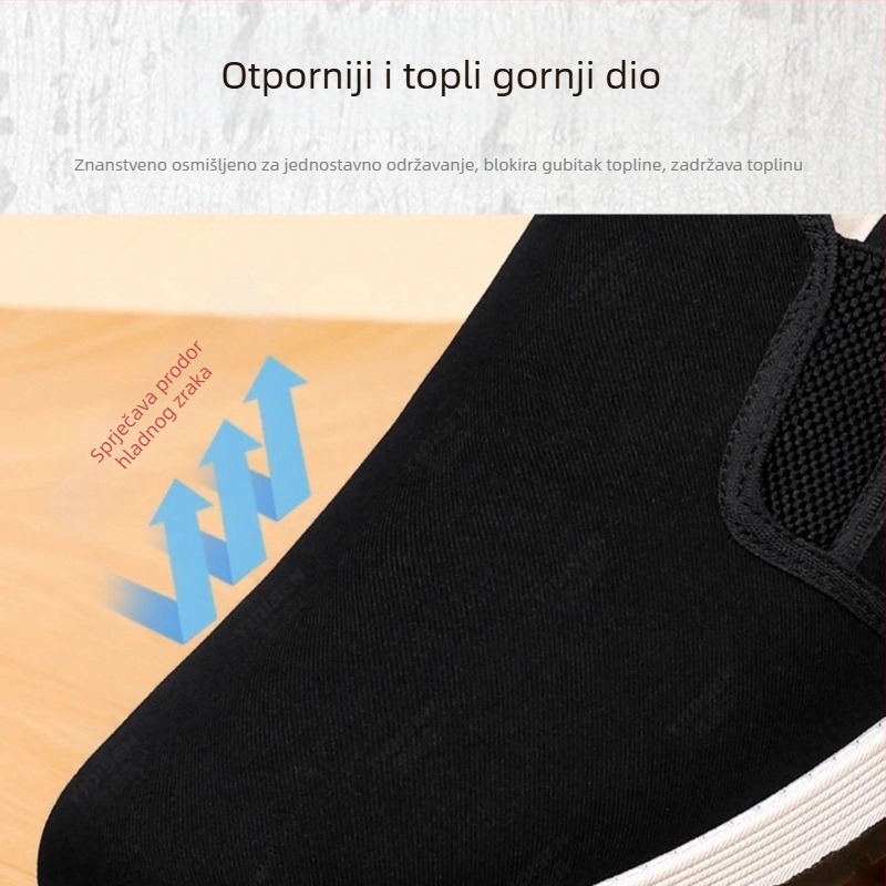 Muške papuče od platna Old Beijing Cloth Shoes, tople zimi, casual stil, debela potplat od kompozitnog materijala