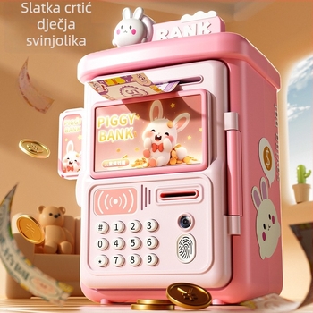 Dječja štedna kasica Shangyu s automatskim senzorom i otiskom prsta te lozinkom; plastična, prilagodljiva, injekcijsko oblikovana, uvoz