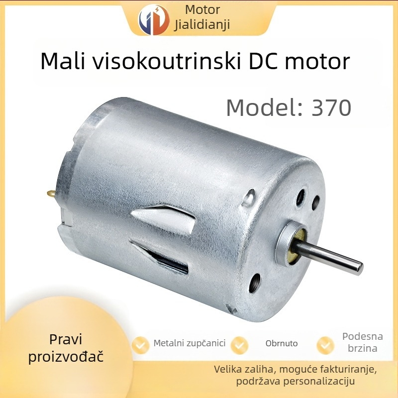 RS370 mali DC četkasti motor, 12–24 V, visoka snaga, visoka brzina