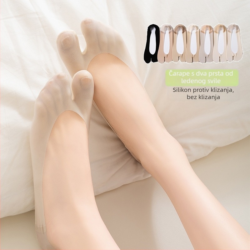 Ženske čarape s razdvojenim prstom, nevidljive, pamuk-nylon smjesa, protuklizne, ljeto