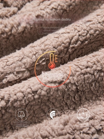Datang Furong Ženske hlače od lamb fleece za zimu, udoban slobodan kroj, dugi ravni kroj, materijal: viskozna 50–70%, poliester 30–50%, spandex 2,4%