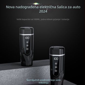 Automobilska grijana čaša za vodu 12V/24V, ABS, 65–95W, Model JZ-6581