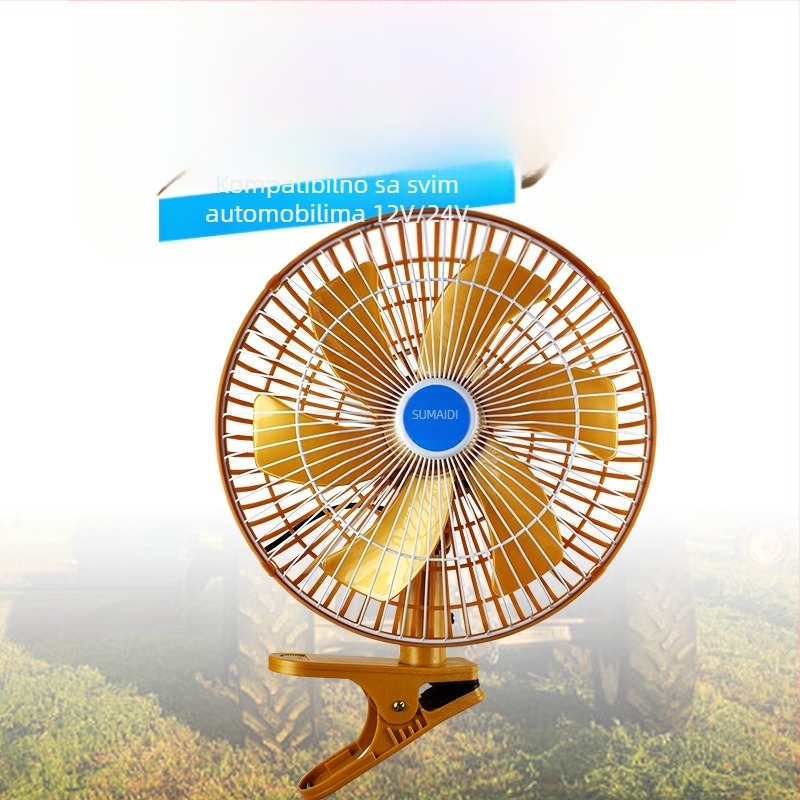 Auto ventilator s klipom i rotirajućom glavom, 12V/24V, 25–80W, plastika