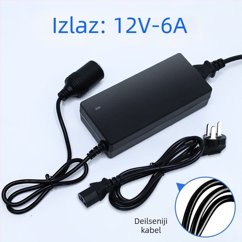 AC-180 Pretvarač 220V na 12V, 60-96W, za auto i kućnu upotrebu
