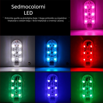 Automobilsko USB dotykovno atmosfersko svjetlo s glasovnim upravljanjem, višenamjensko noćno svjetlo i kutija za pohranu (12V • 1.5W • 0.3A • USB touch atmosphere light)