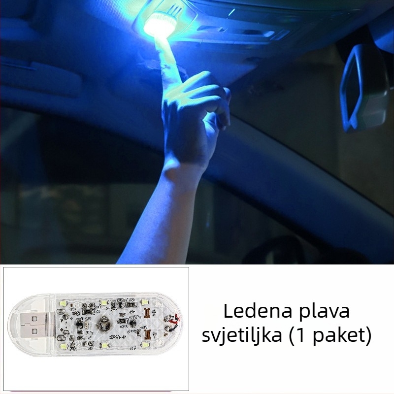 Automobilsko USB dotykovno atmosfersko svjetlo s glasovnim upravljanjem, višenamjensko noćno svjetlo i kutija za pohranu (12V • 1.5W • 0.3A • USB touch atmosphere light)