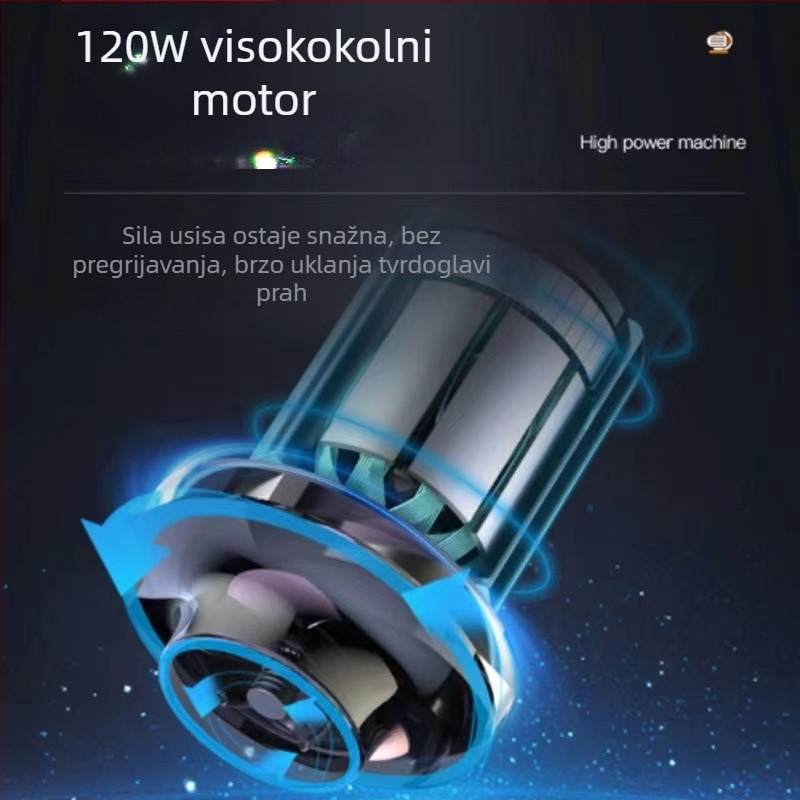 Mini usisavač za automobil – mokro i suho korištenje, usis 9000 Pa, 12 V, 120 W, kabel 450 cm