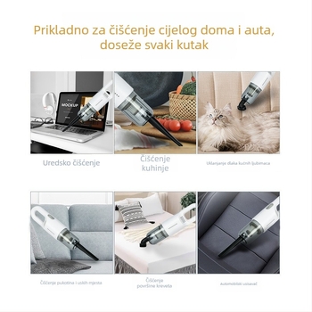 Bežični usisavač za automobil i dom – 110W, usisna snaga 7500 Pa, napon 7,4/11,1 V, trajanje baterije 35 minuta