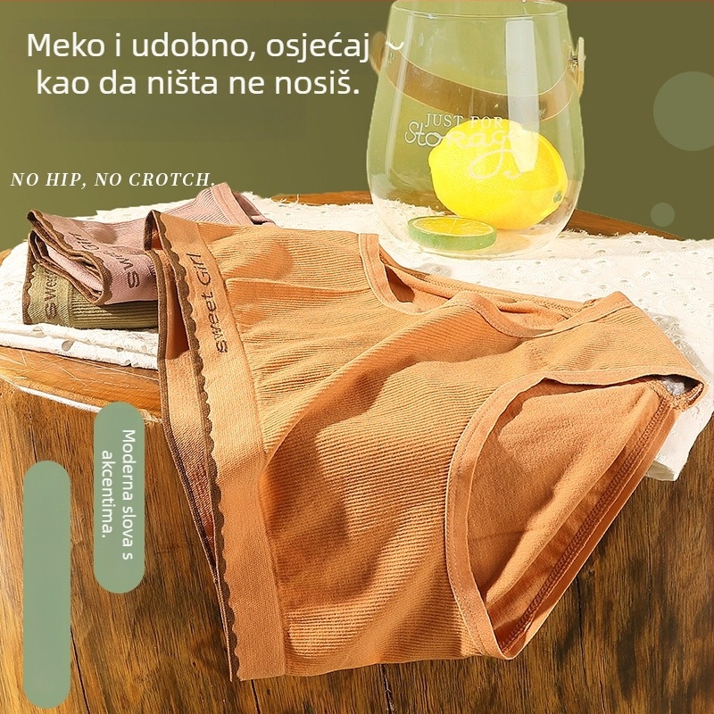 Bešivne ženske gaćice s srednjim strukom – prozračne, podizanje bokova, jednobojne, pletene
