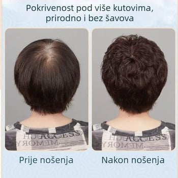 Topper za kosu za žene, kratka kovrčava frizura, volumen dio, vlakna otporna na visoke temperature, mehanizam pričvršivanja