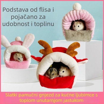 Gnijezdo za hamstera od poliestera, topla pamučna unutrašnjost, za zimsku upotrebu