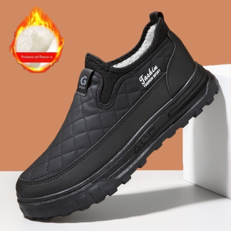 Zimske slip-on tenisice od platna s fleec podstavom, PU uloškom i gumom – tople i protuklizne