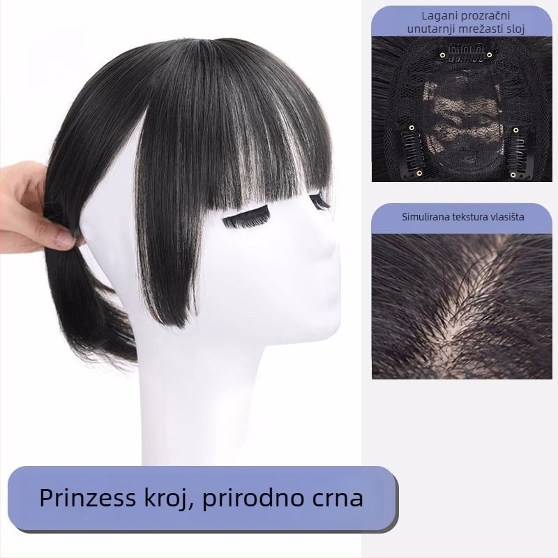 Perika s bangs u stilu princeze, model LH52, vlakna otporna na toplinu, qi bangs, povećava volumen kose, lako za nošenje