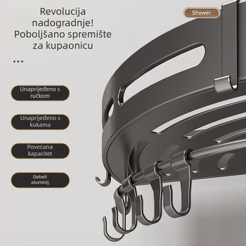 Trokatni zidni regač za kupaonicu – aluminijska legura, površina: sprej plastika, nosivost 10 kg, 1–3 razine, stil: lagani luksuz