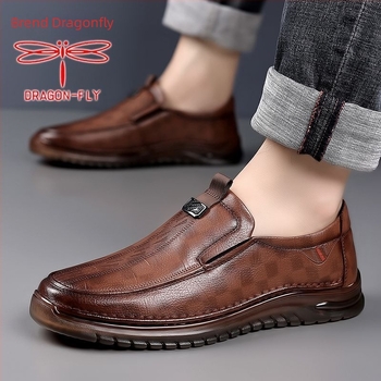 Muške casual loaferice s gornjim dijelom teleće nubuk kože, TPR potplat, oštar nos, prozračne, za ljeto